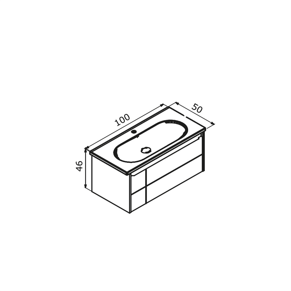 Orka Likya 100 cm Antrasit Banyo Dolabı Alt Modül ve Lavabo