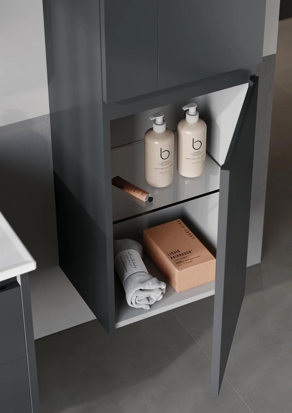 Orka Likya 40 cm Antrasit Banyo Boy Çamaşır Dolabı