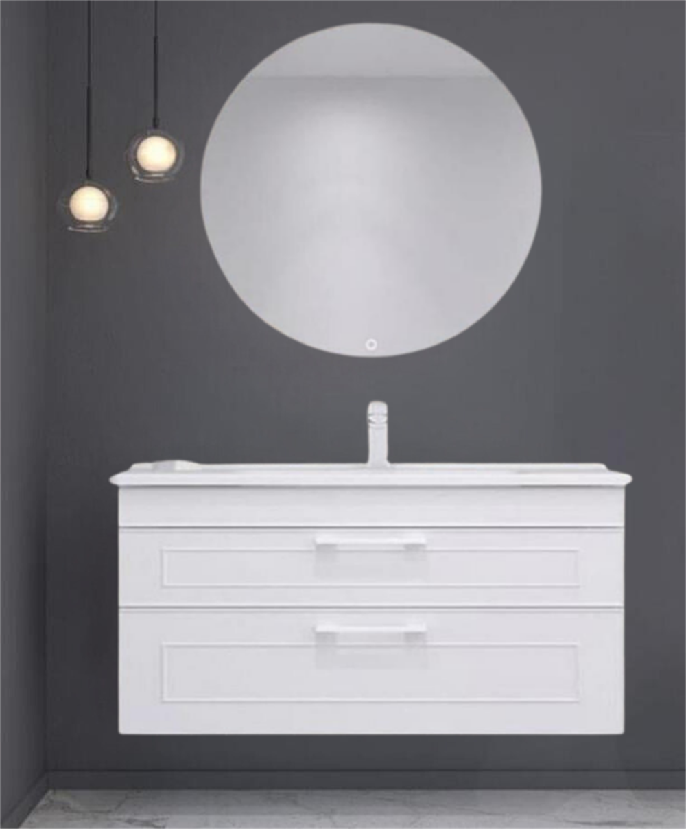 Orka Limpo 100 cm Mat Beyaz Banyo Dolabı Takımı