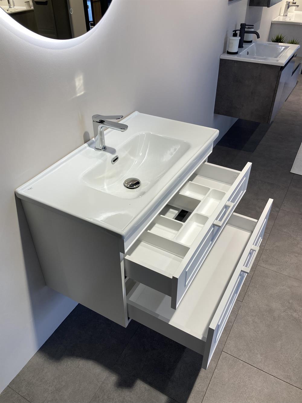 Orka Limpo 100 cm Mat Beyaz Banyo Dolabı Takımı