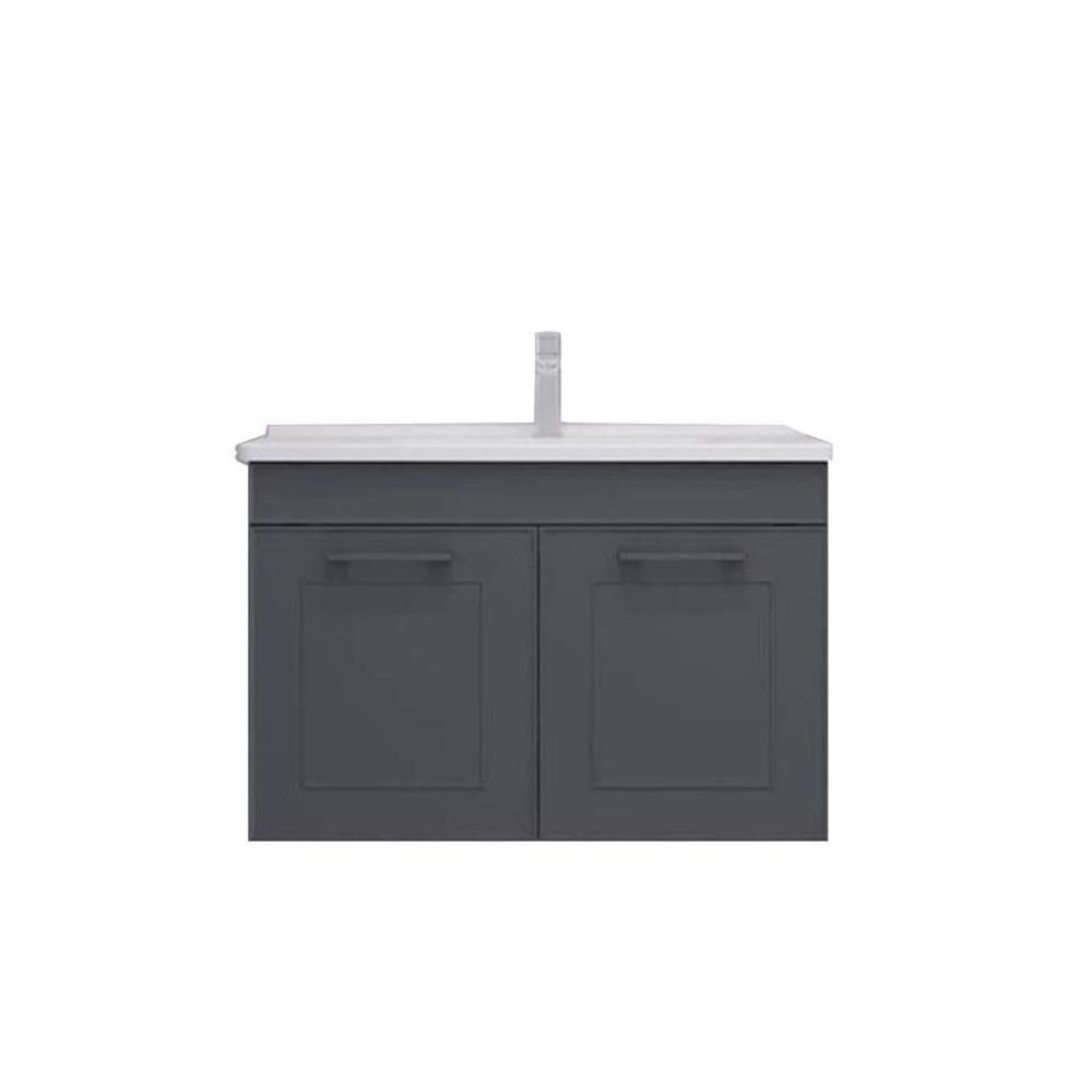 Orka Limpo 80 cm Antrasit Kapaklı Dolabı Alt Modül ve Lavabo