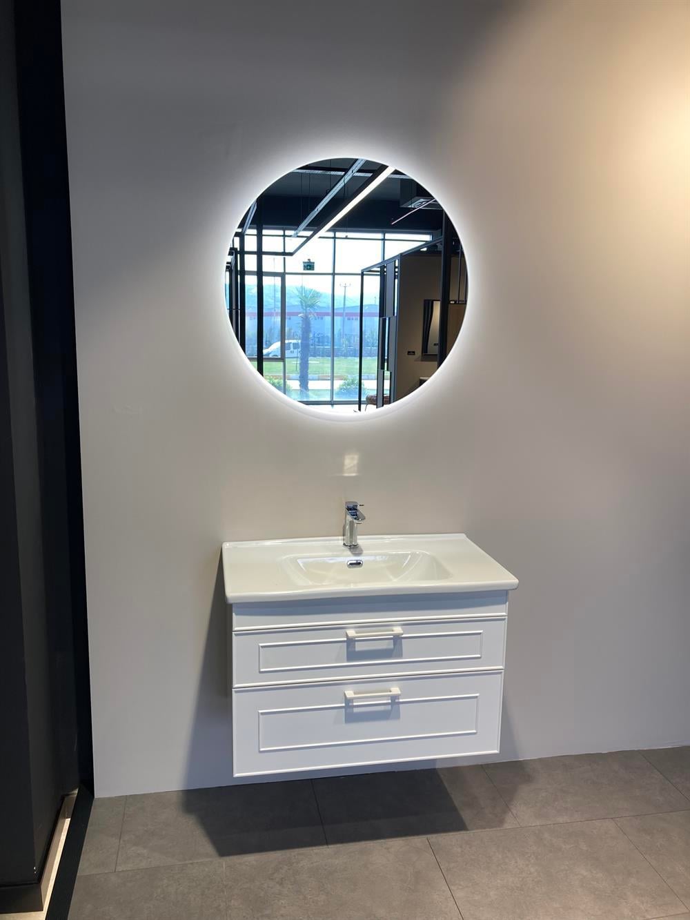 Orka Limpo 80 cm Mat Beyaz Banyo Dolabı Takımı