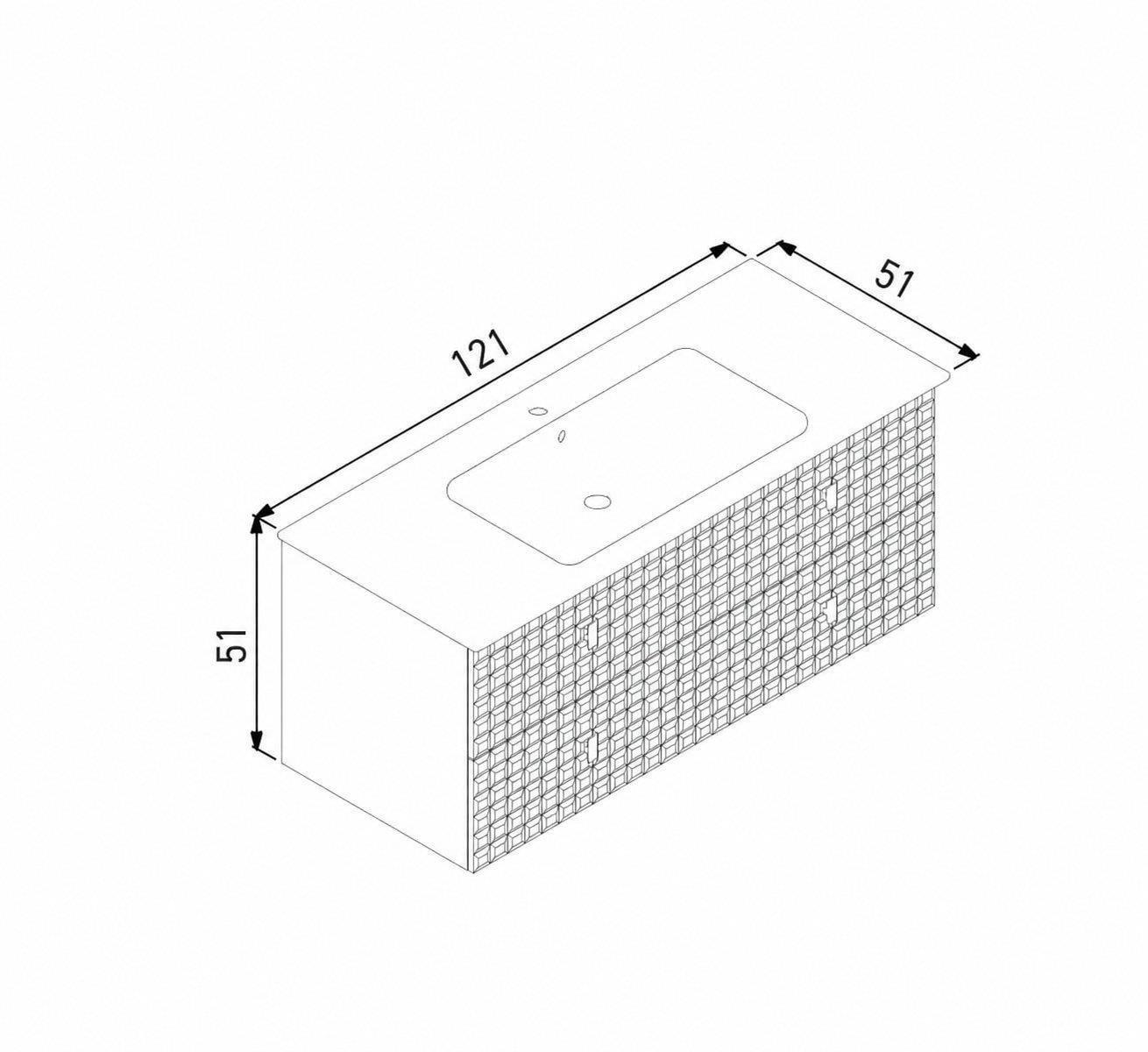 Orka Lipari 120 cm Mat Antrasit Banyo Dolabı Alt Modül Ve Lavabo (Asma-Krom Kulp), 5007325