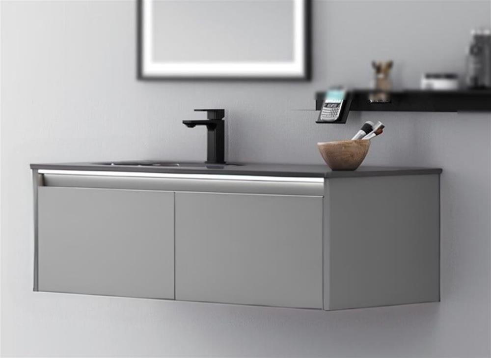 Orka Lisbon 110 cm Mat Gri Banyo Dolabı Takımı