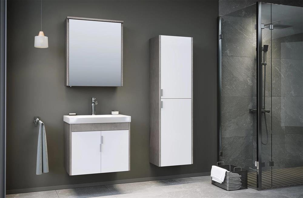 Orka Luna 65 cm Gri Banyo Dolabı Takımı
