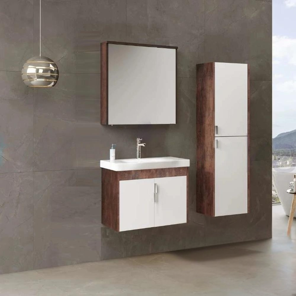 Orka Luna 65 cm Kahve Banyo Dolabı Takımı