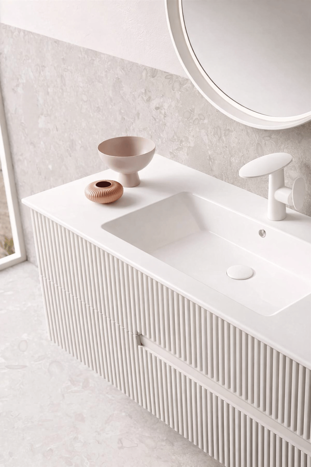 Orka Moonlight Banyo Dolabı Takımı, 90 cm, Lake Mat Beyaz (Ledli Ayna), 5000439