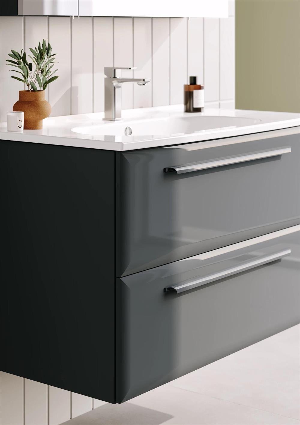 Orka Nuvola 100 cm Antrasit Banyo Dolabı Takımı