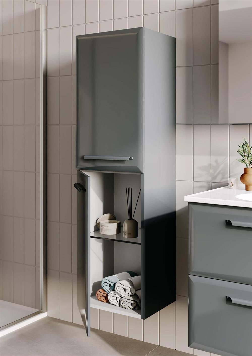 Orka Nuvola 40 cm Antrasit Banyo Boy Çamaşır Dolabı