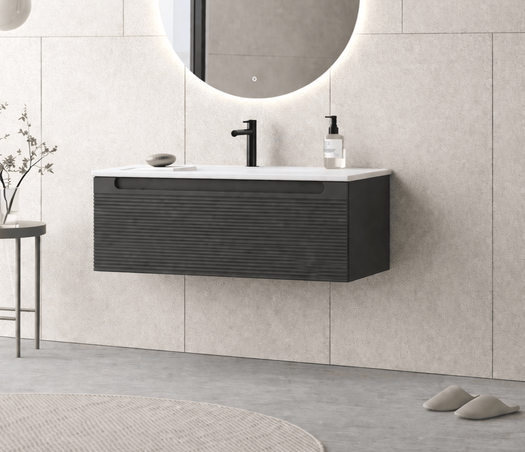 Orka Olbia 100 cm Mat Antrasit Banyo Dolabı Alt Modül ve Lavabo , 5006682