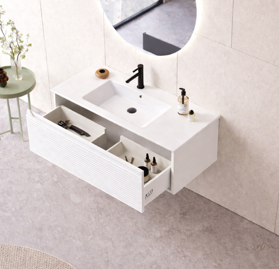 Orka Olbia 100 cm Mat Beyaz Banyo Dolabı Alt Modül ve Lavabo , 5006680