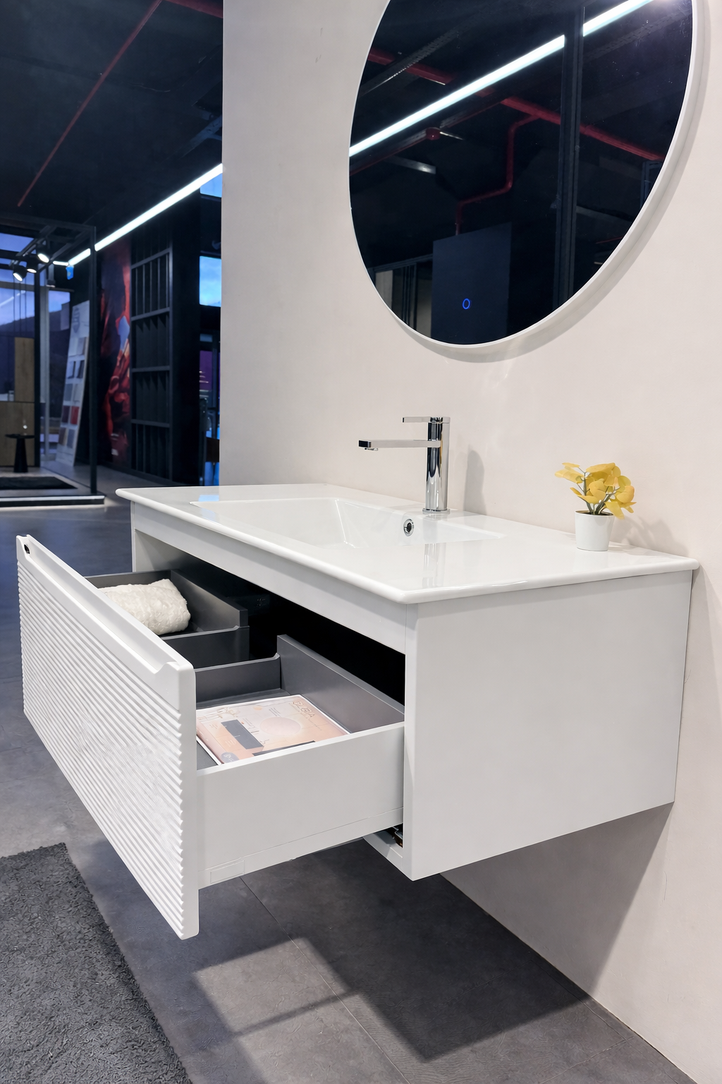 Orka Olbia 120 cm Mat Beyaz Banyo Dolabı Takımı , 5006692