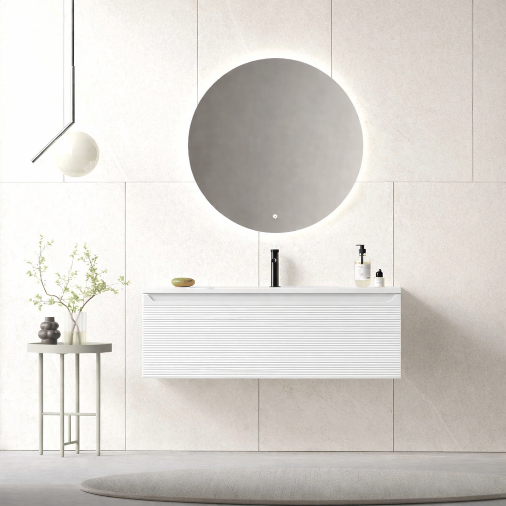 Orka Olbia 120 cm Mat Beyaz Banyo Dolabı Takımı , 5006692