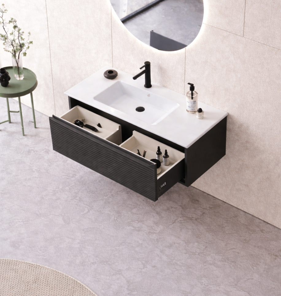 Orka Olbia 80 cm Mat Antrasit Banyo Dolabı Alt Modül ve Lavabo , 5006679