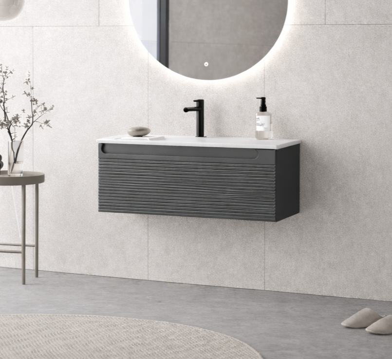 Orka Olbia 80 cm Mat Antrasit Banyo Dolabı Alt Modül ve Lavabo , 5006679