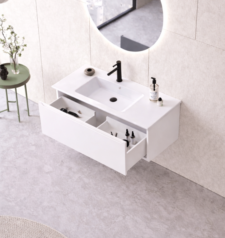 Orka Olbia 80 cm Mat Beyaz Banyo Dolabı Alt Modül ve Lavabo , 5006677