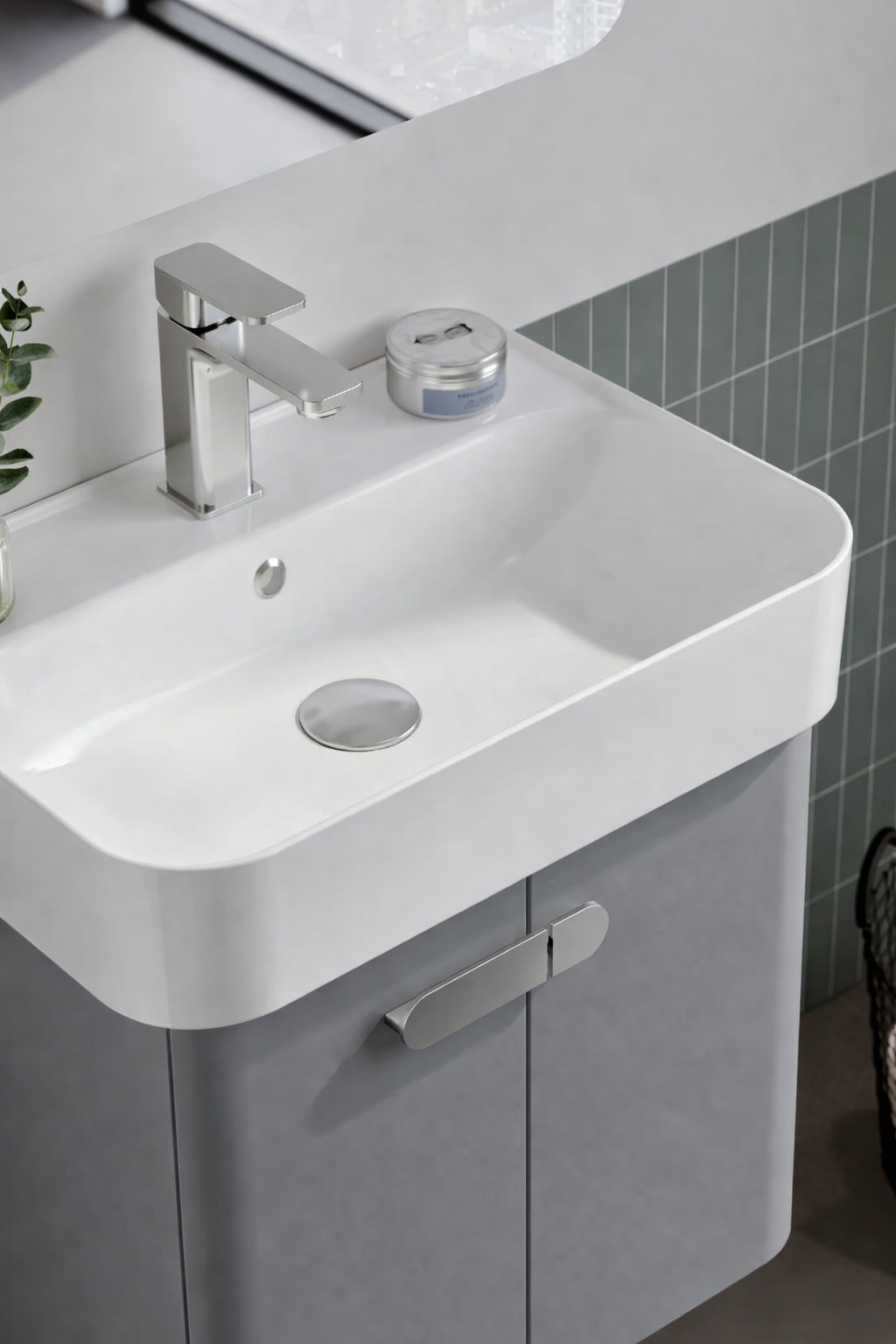 Orka Orbit Banyo Dolabı Takımı, 55 cm, Parlak Lake Gri (Dolaplı Ayna), 5000608