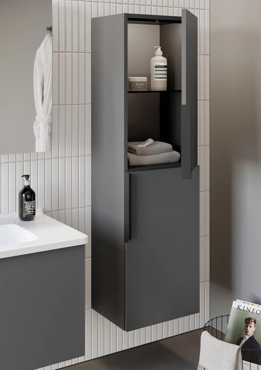 Orka Pure 40 cm Gri Banyo Boy Çamaşır Dolabı