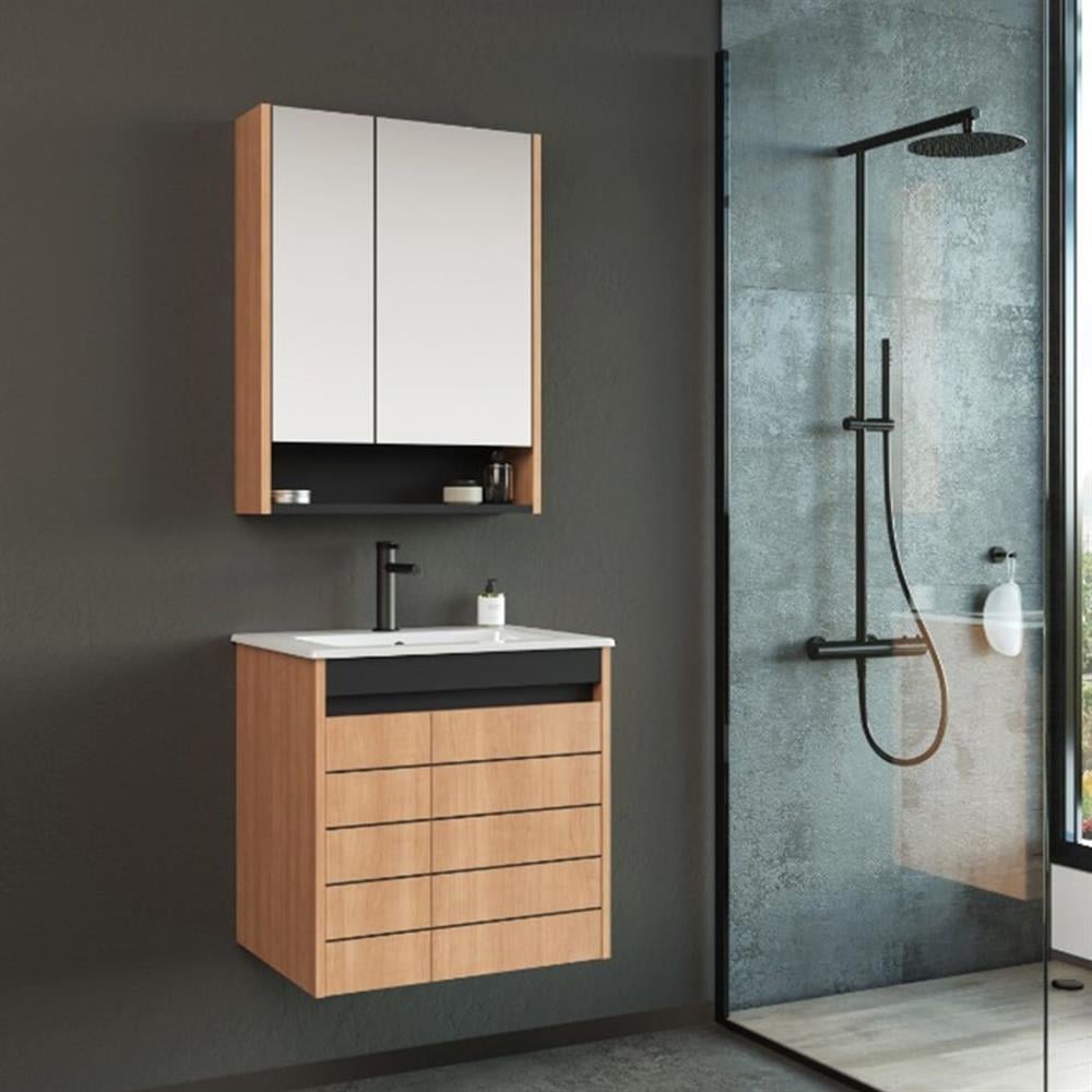 Orka Ricato 60 cm Kiraz Banyo Dolabı Takımı