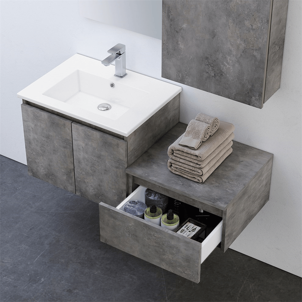 Orka Sidney 110 cm Gümüş Banyo Dolabı Takımı
