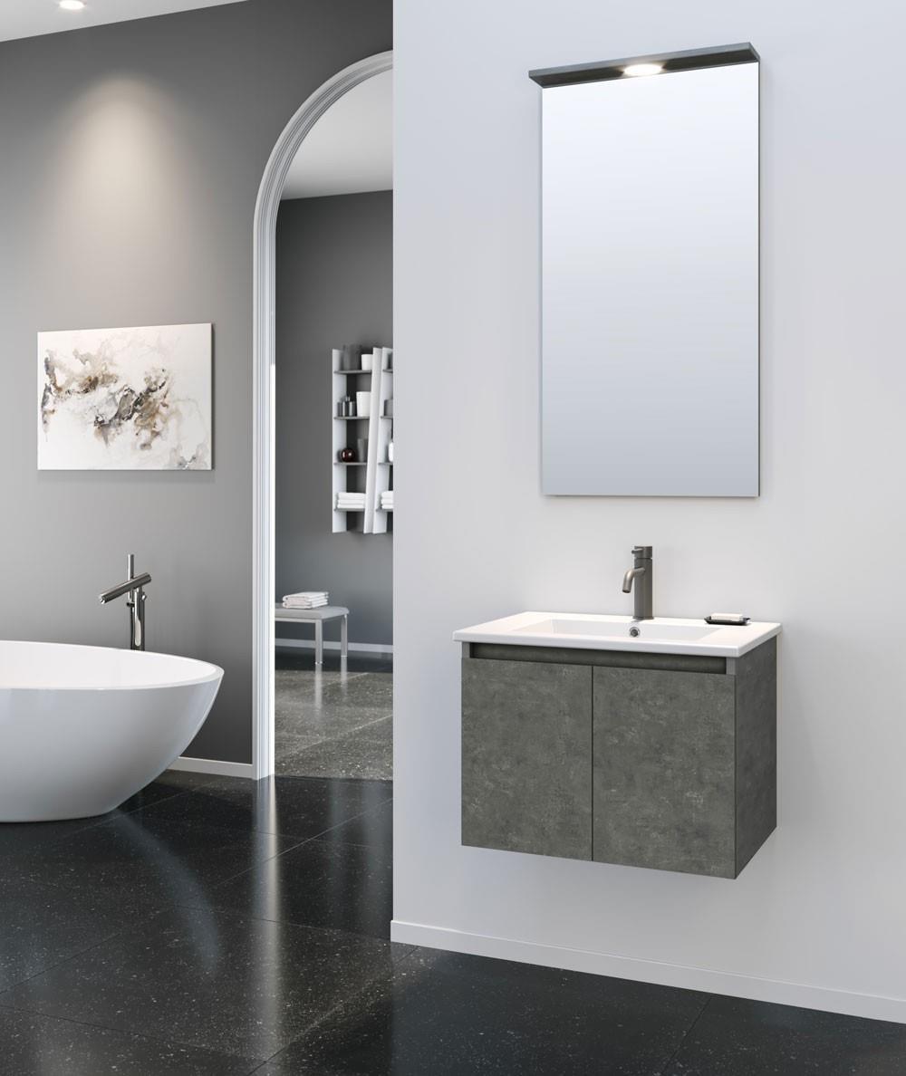 Orka Sidney 60 cm Gümüş Banyo Dolabı Takımı