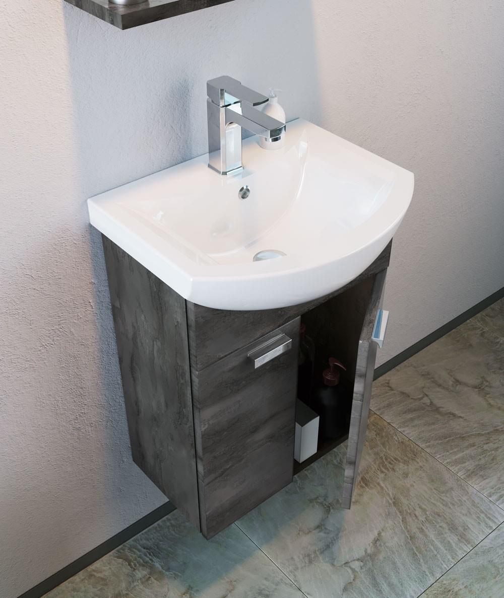 Orka Soma 45 cm Irony Banyo Dolabı Takımı (Etajerli Ayna)