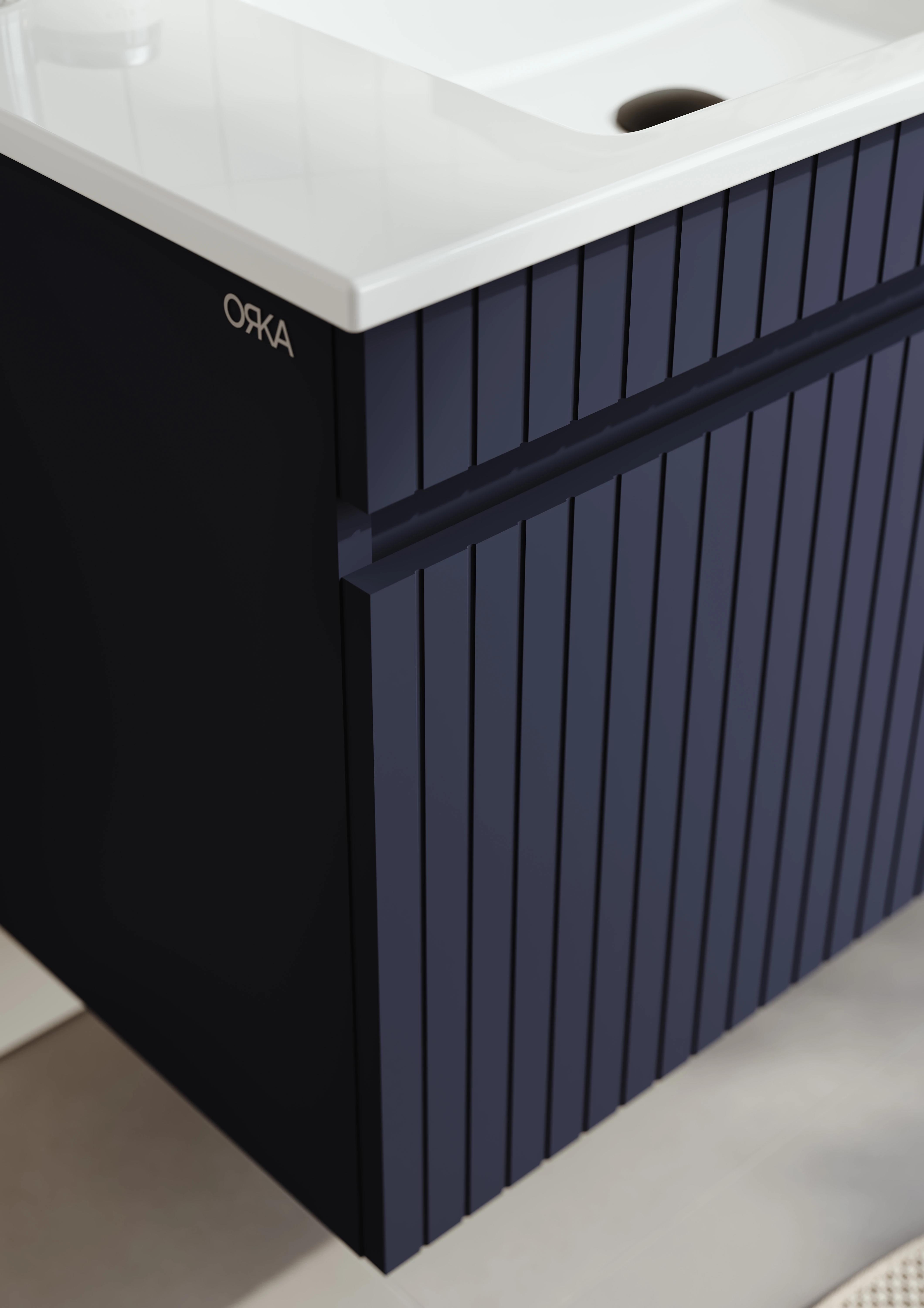 Orka Tivoli 100 cm Mat Lacivert Banyo Dolabı Takımı (Dolaplı) , 5008699