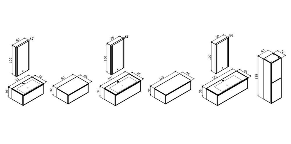 Orka Urban 80 cm Vizon Füme Banyo Dolabı Alt Modül ve Lavabo