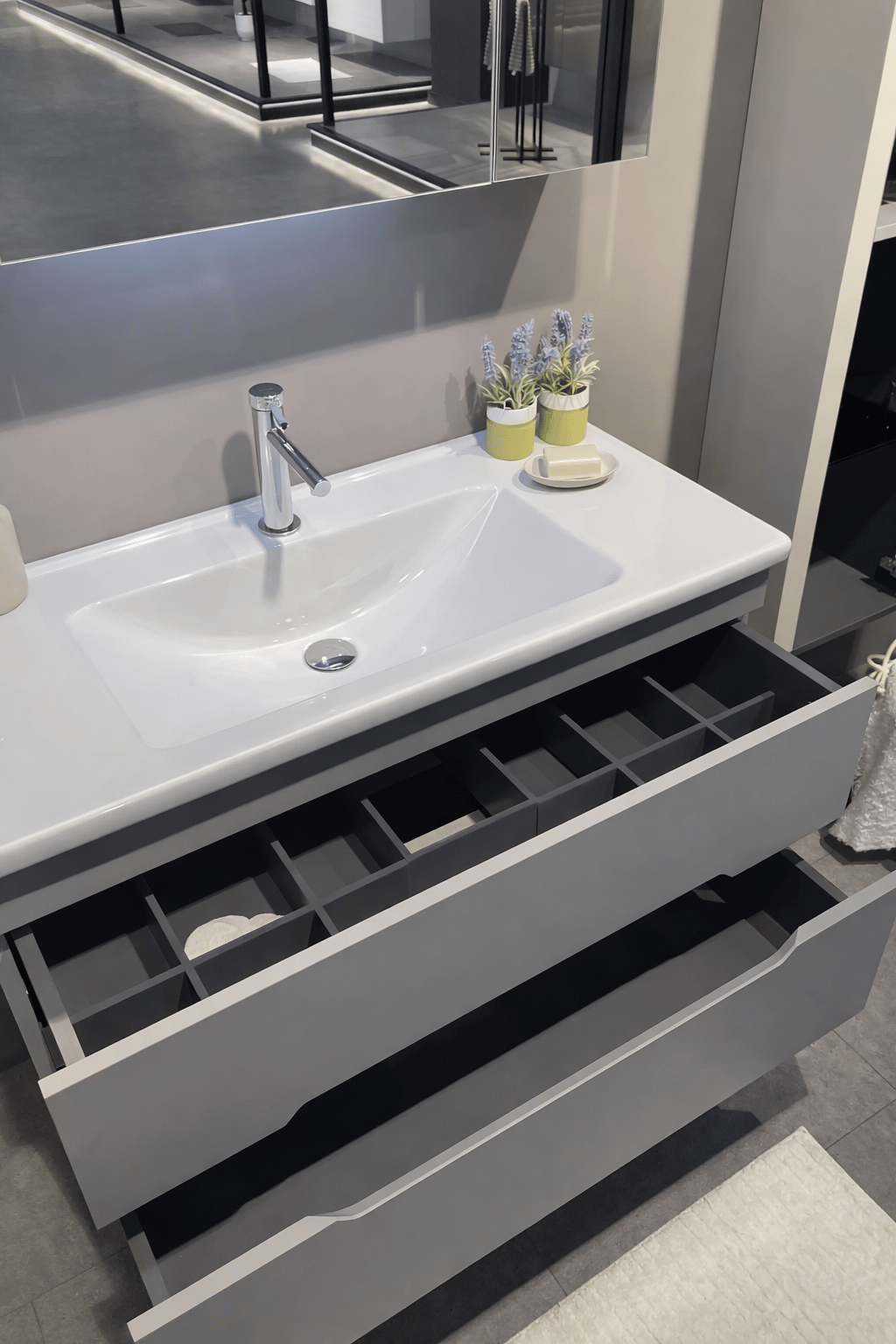 Orka Varna 100 cm Mat Lake Gri Banyo Dolabı Alt Modül ve Lavabo, 5001873