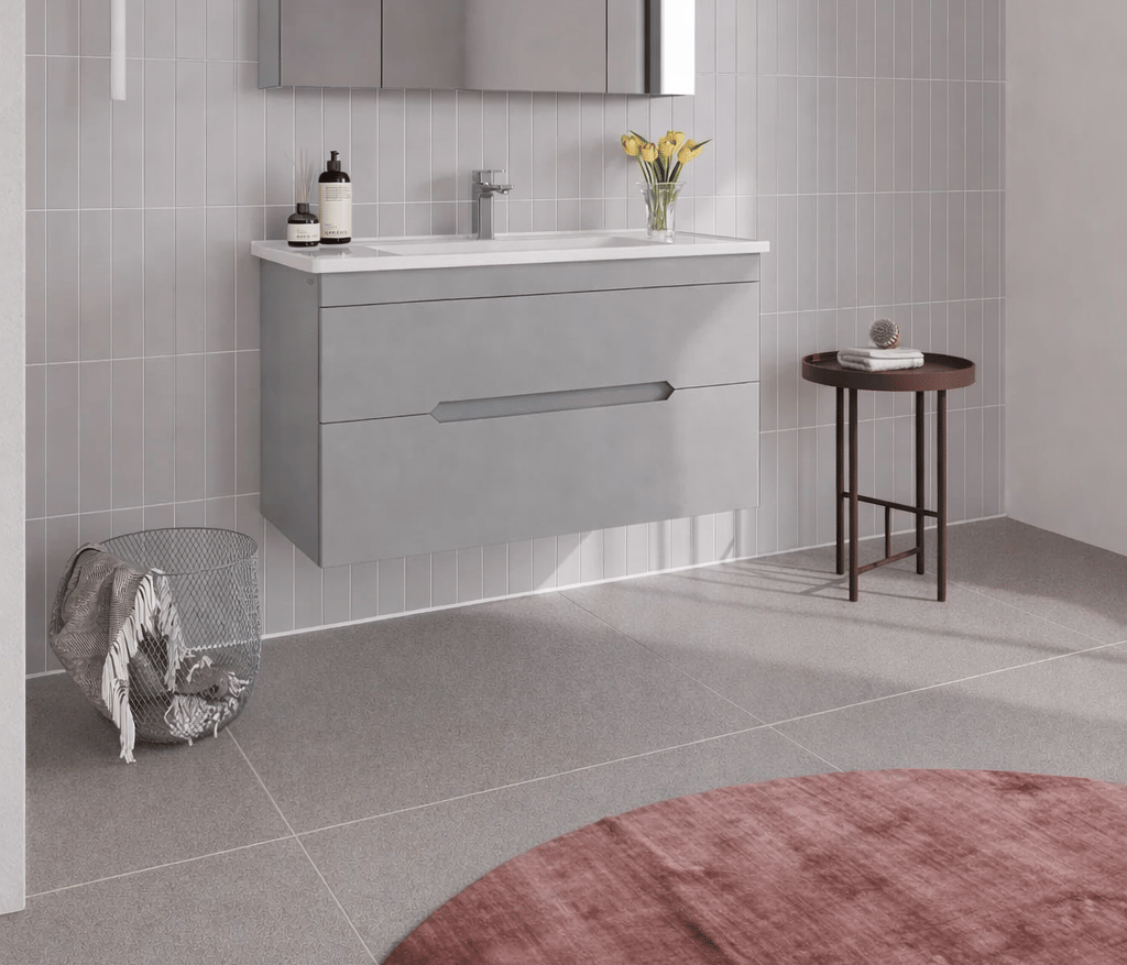 Orka Varna 100 cm Mat Lake Gri Banyo Dolabı Alt Modül ve Lavabo, 5001873