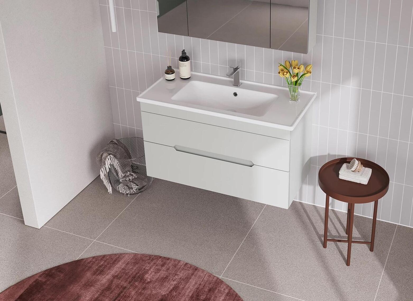 Orka Varna 100 cm Mat Lake Kaşmir Banyo Dolabı Alt Modül ve Lavabo , 5001872