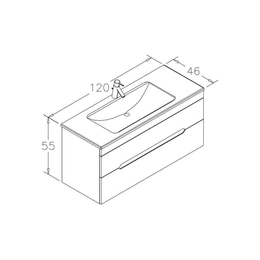 Orka Varna 120 cm Mat Lake Kaşmir Banyo Dolabı Alt Modül ve Lavabo , 5009203