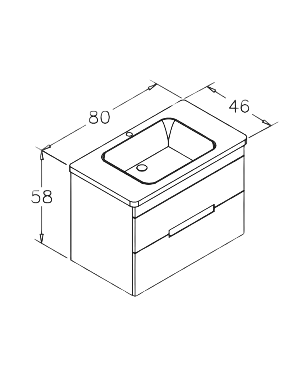 Orka Varna 80 cm Mat Lake Antrasit Banyo Dolabı Alt Modül ve Lavabo, 5001868