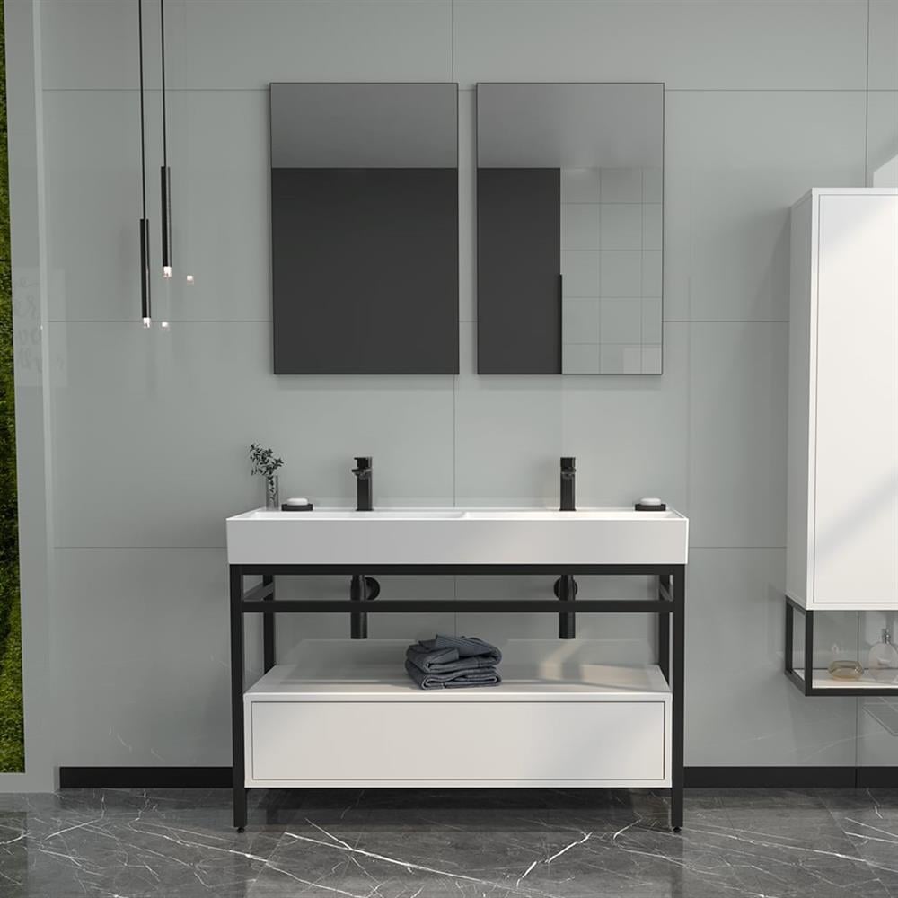 Orka Vegas 120 cm Beyaz Banyo Dolabı Alt Modül ve Lavabo