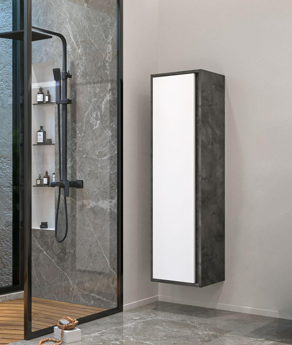Orka Verona 40 cm, Irony-Beyaz Banyo Boy Çamaşır Dolabı
