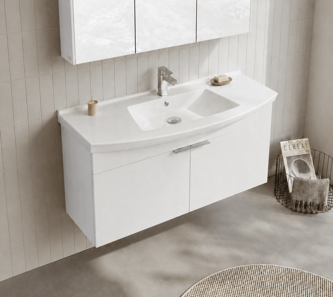 Orka Purus 100 cm, Parlak Beyaz, Banyo Dolabı Alt Modül Ve Lavabo, 5007971