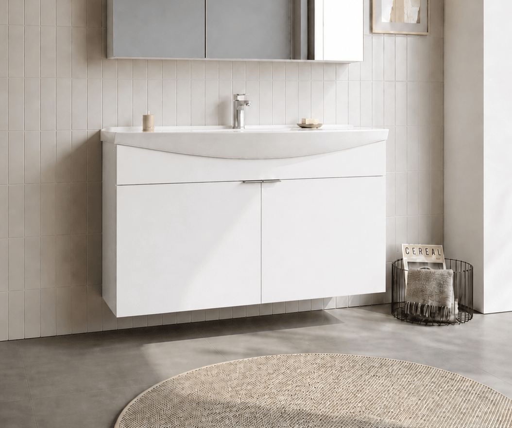 Orka Purus 100 cm, Parlak Beyaz, Banyo Dolabı Alt Modül Ve Lavabo, 5007971