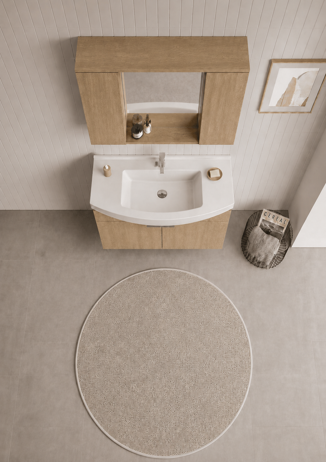 Orka Purus 100 cm ,Budva, Banyo Dolabı Takımı (Asma,Spotlu Ayna), 5007994