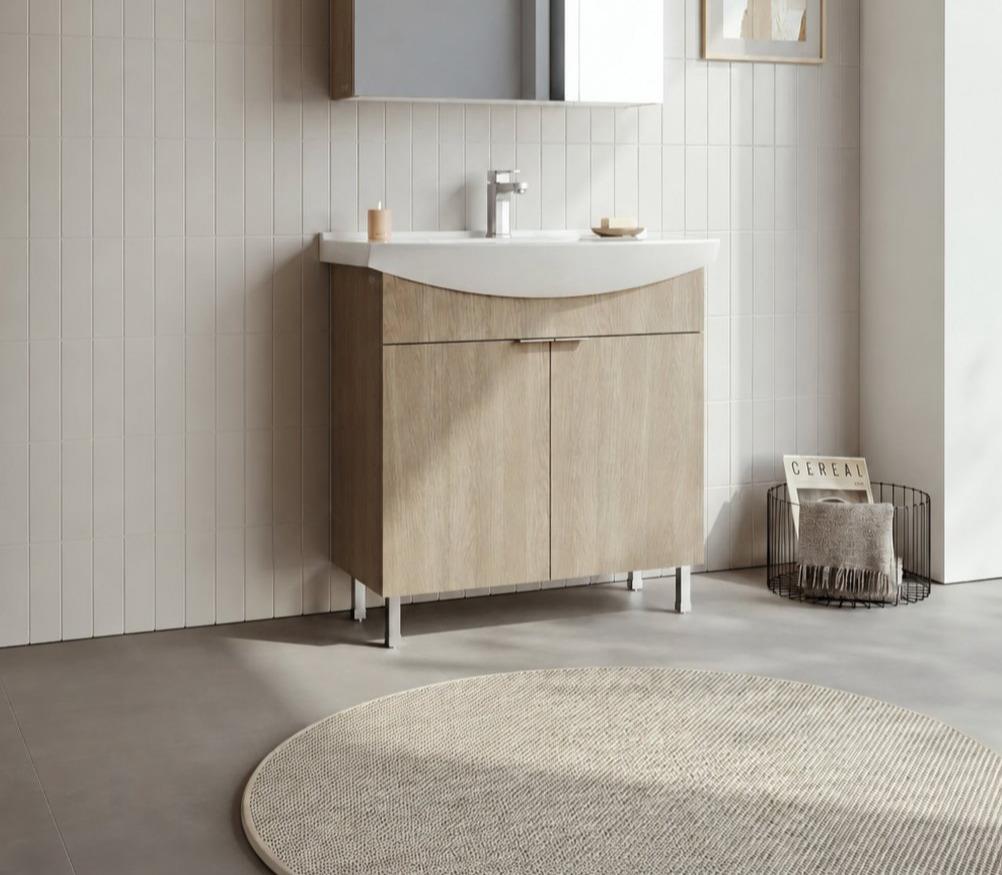 Orka Purus 80 cm, Budva, Banyo Dolabı Alt Modül Ve Lavabo, (Ayaklı), 5008449