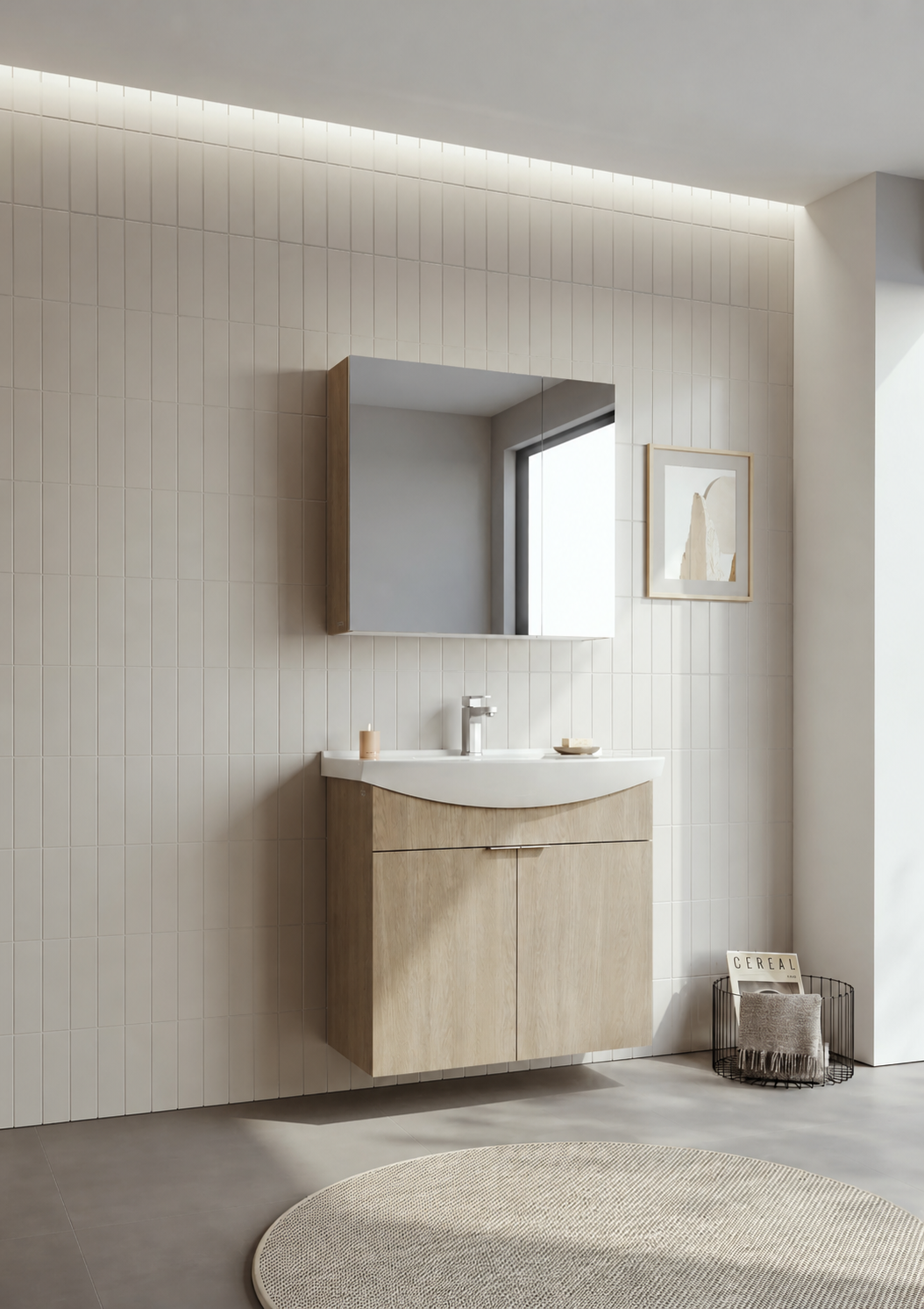 Orka Purus 80 cm ,Budva, Banyo Dolabı Takımı (Dolaplı Ayna), 5008342