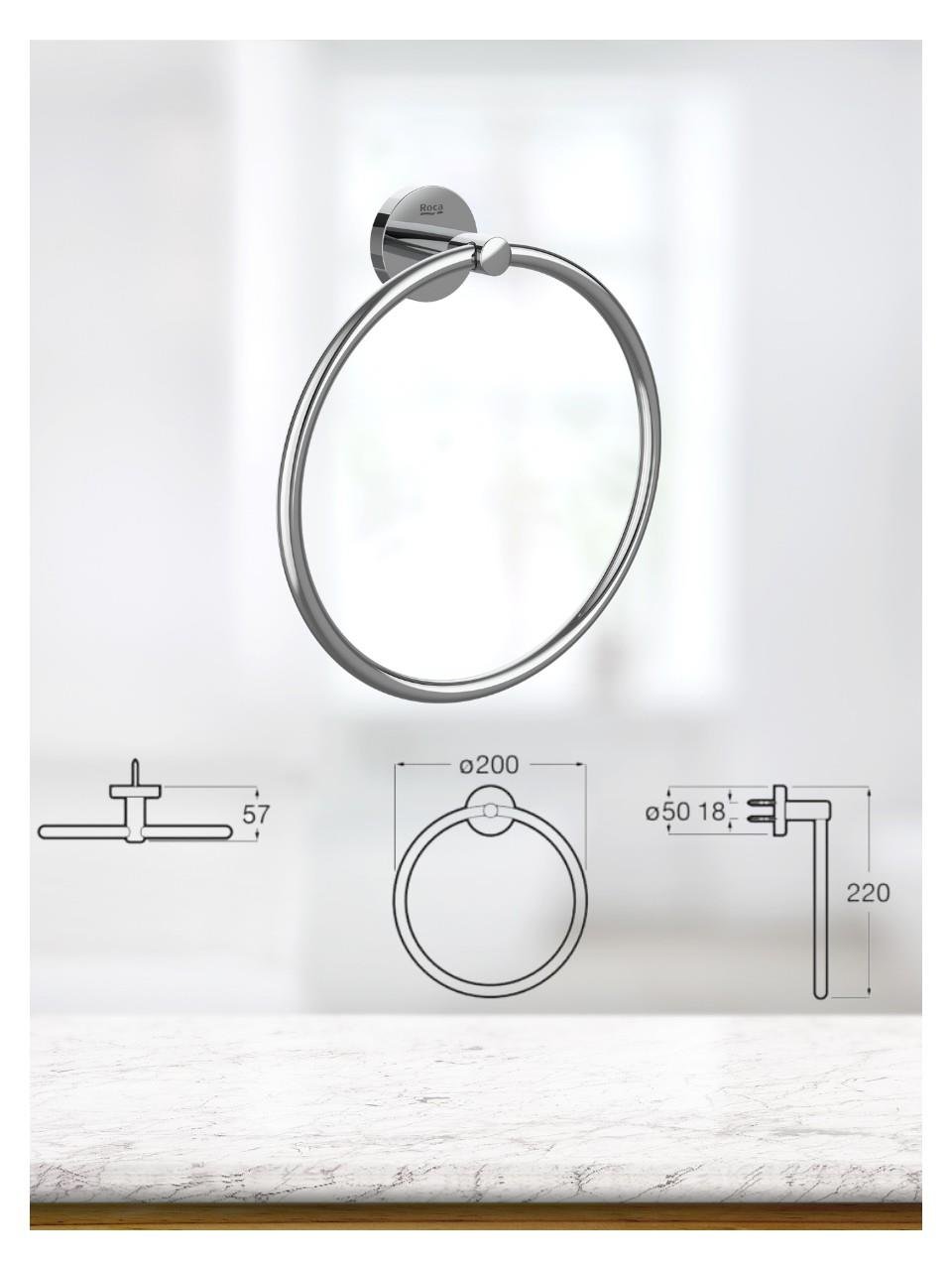 Roca Compas 5 Parçalı Aksesuar Seti : Havluluk, Askı, Halka Havluluk, Sabunluk Ve Kapaklı Tuvalet Kağıtlığı A817560001