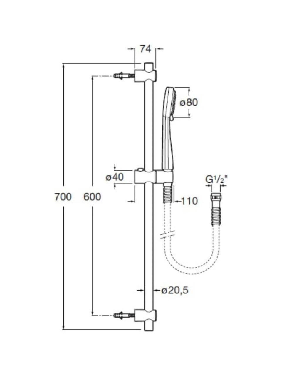 Roca Duş Seti, Stella 3, Fonksiyon, Siyah, Sürgülü, A5B2D03NB0