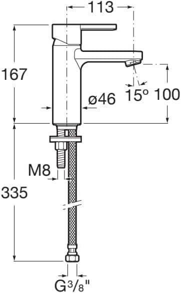 Roca Lavabo Bataryası, Naia, Krom, Cold Start, A5A3296C00