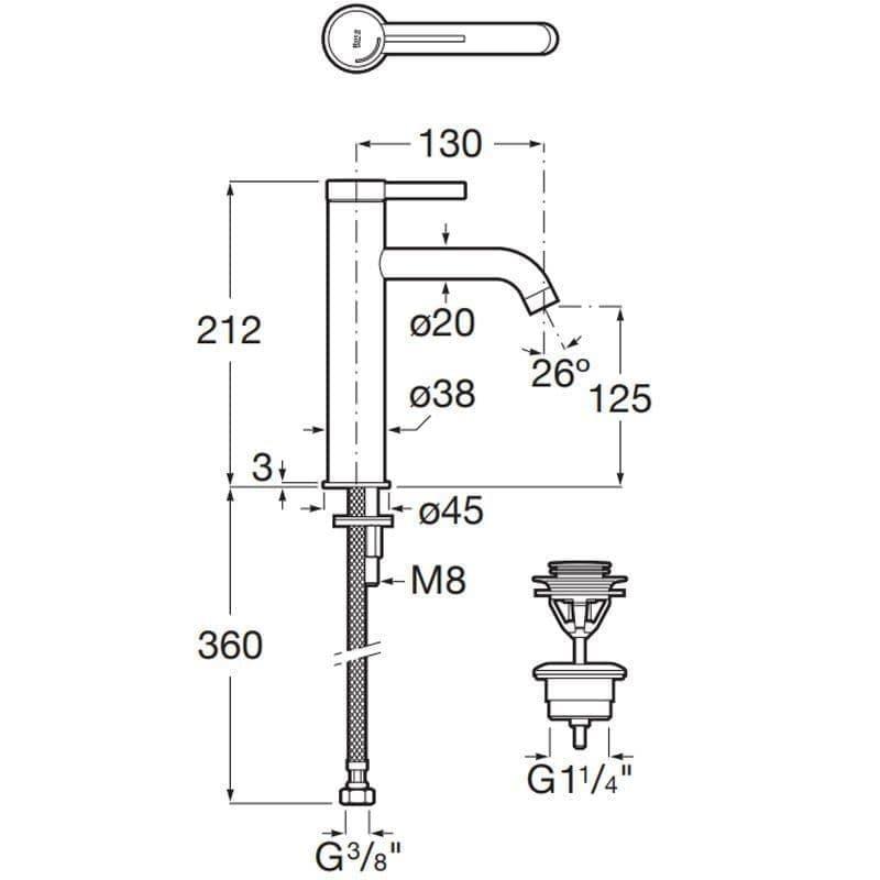 Roca Ona Mezzo Lavabo Bataryası Krom A5A3C9EC00
