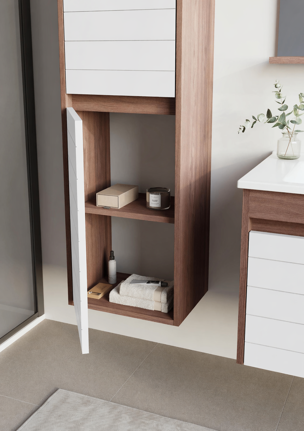 Orka Serra 40 cm Boy Dolabı Navaro/Beyaz, 3009567