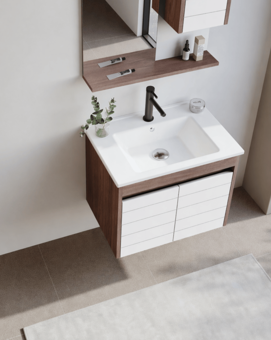 Orka Serra 65 cm Navaro/Beyaz Banyo Dolabı Alt Modül ve Lavabo, 5007551