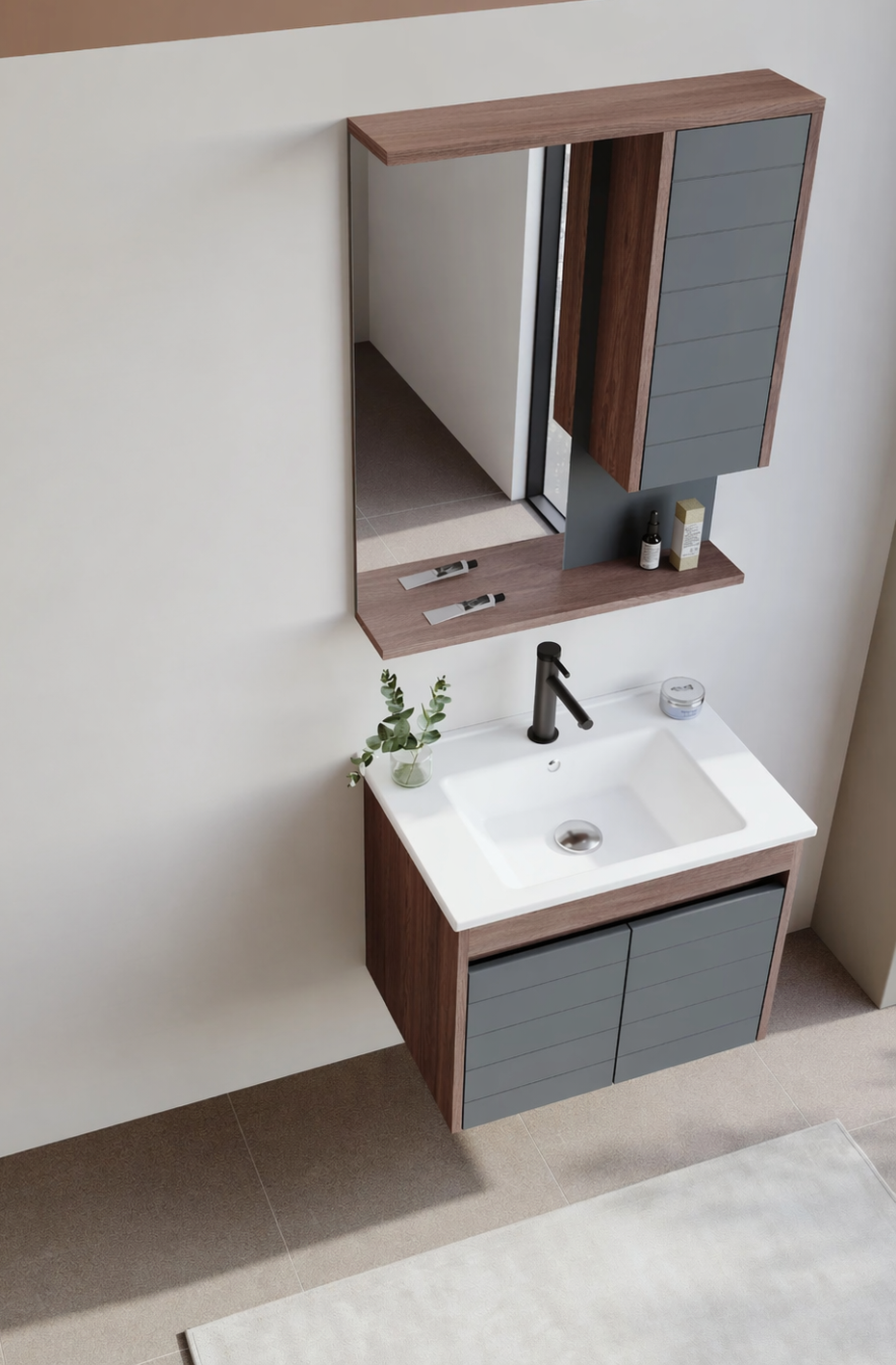Orka Serra 65 cm Navaro/Antrasit Banyo Dolabı Takımı, 5007560