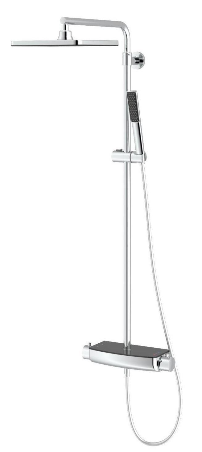 Teska Duş Kolonu, Mira, Termostatik, İki Yönlü, Siyah Camlı, DK2921C