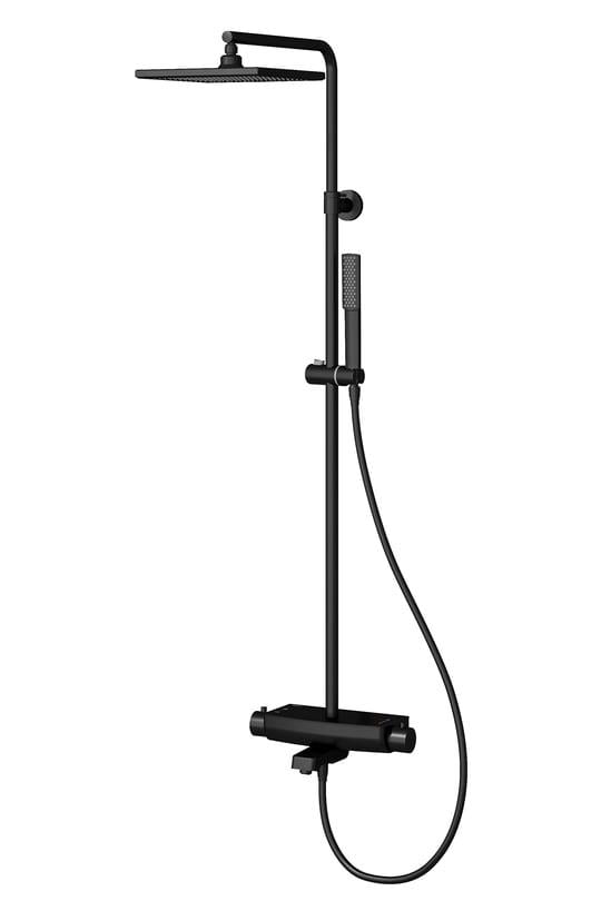 Teska Duş Kolonu, Mira, Termostatik, İki Yönlü, Full Siyah, DK2980