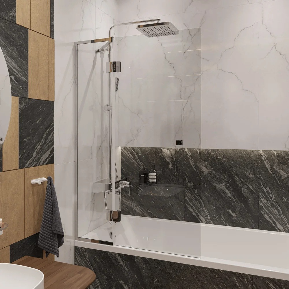 Teska Duş Kolonu, Niagara, Üç Yönlü, Beyaz Camlı, Krom, NG3501C